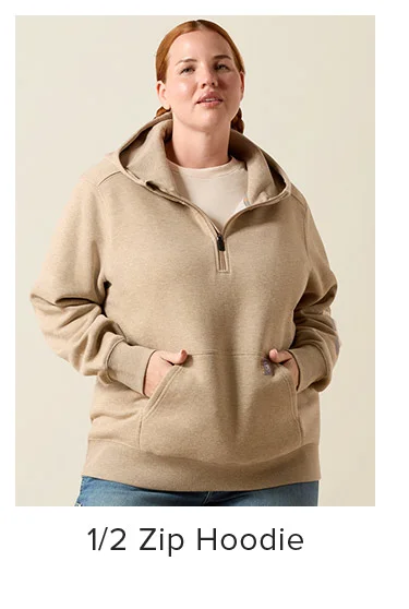 1/2 Zip Hoodie in Oatmeal Heather