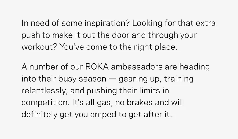 ROKA Ambassador Schedule