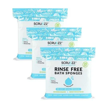 SCRUBZZ Rinse Free 75pc Bath Single Use Shower Sponge