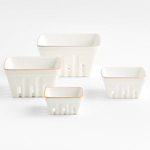 Bloom Ceramic Nesting Berry Box Colanders, Set of 4