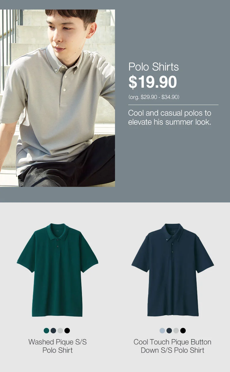 Shop Polo Shirts Now $19.90
