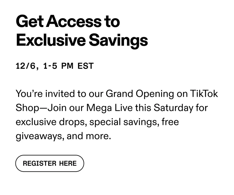 You're invited to our Grand Opening on TikTok Shop this Saturday