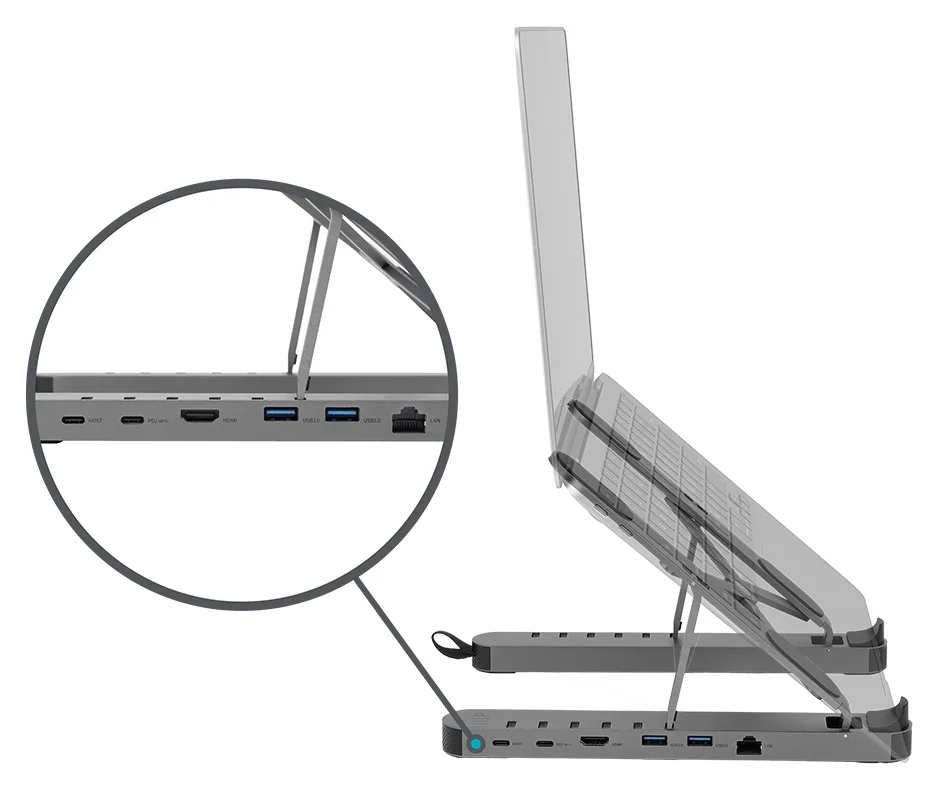 6-in-1 Portable Folding Laptop Stand and USB-C Docking Station Ergonomic, Mobile, and Multi-Port Hub Shop Now