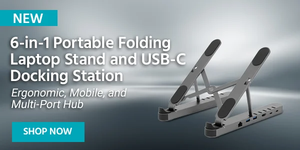 6-in-1 Portable Folding Laptop Stand and USB-C Docking Station Ergonomic, Mobile, and Multi-Port Hub Shop Now