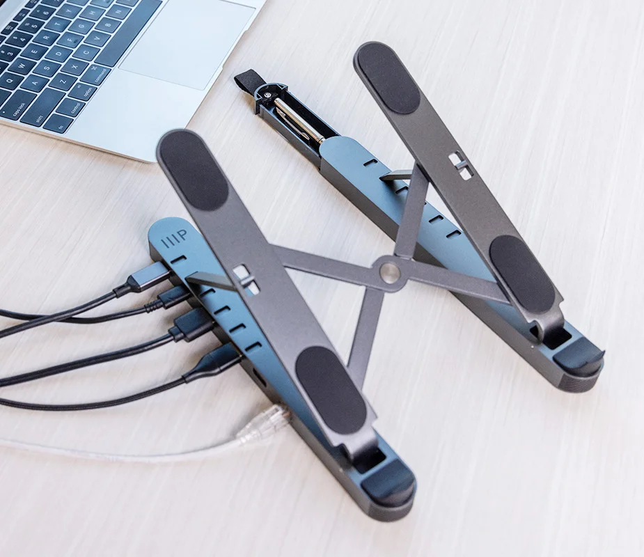 6-in-1 Portable Folding Laptop Stand and USB-C Docking Station Ergonomic, Mobile, and Multi-Port Hub Shop Now
