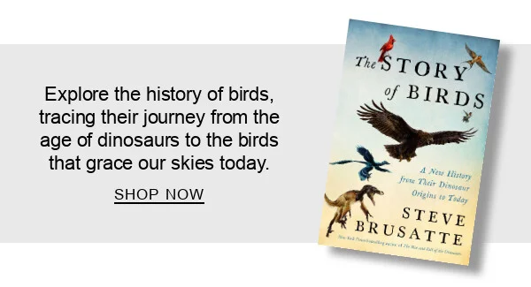 The Story of Birds: A New History from Their Dinosaur Origins to the Present by Steve Brusatte : Explore the history of birds, tracing their journey from the age of dinosaurs to the birds that grace our skies today. SHOP NOW