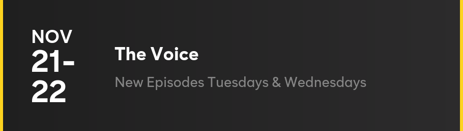 The Voice — New Episodes Tuesdays and Wednesdays