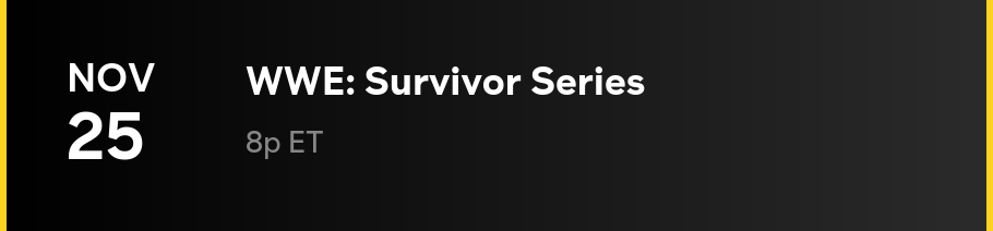 11/25 - WWE: Survivor Series War Games 2023