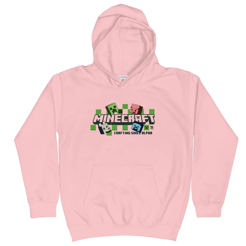 Image of Minecraft 15th Anniversary Crafting Since Alpha Kids Hoodie