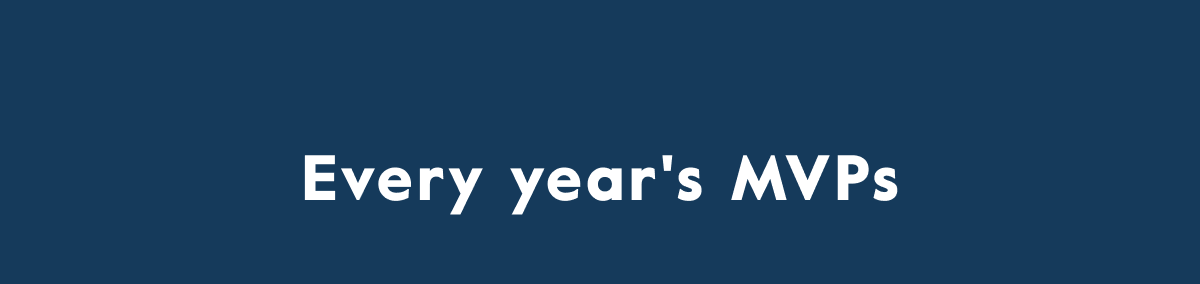 Every year's MVPs