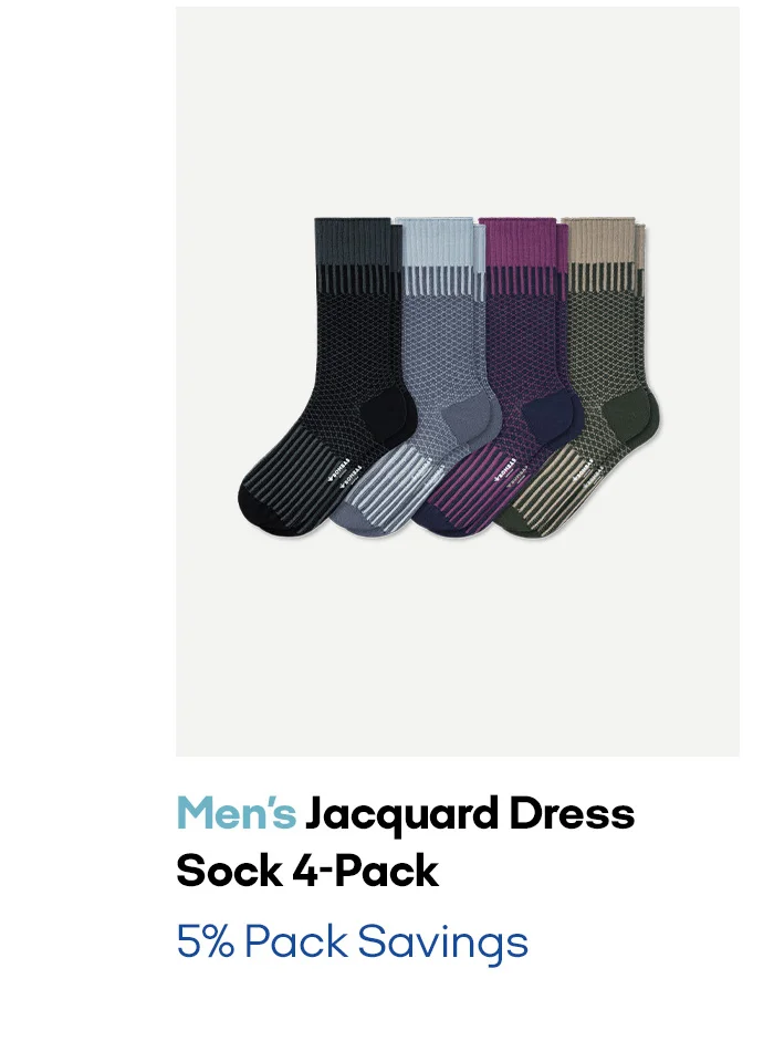Men’s Jacquard Dress Sock 4-Pack | 5% Pack Savings