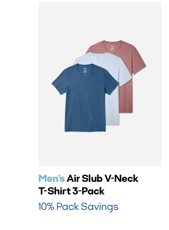 Men’s Air Slub V-Neck T-Shirt 3-Pack | 10% Pack Savings