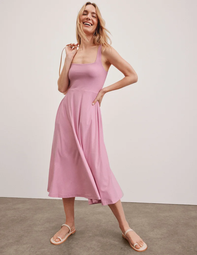 Image of Featherweight At The Ready Square Neck Dress