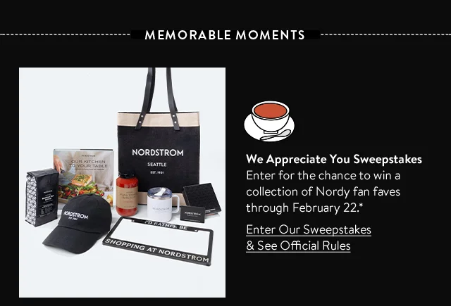 Sweepstakes Nordy fan faves.