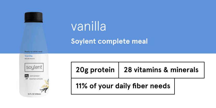 Soylent complete protein – vanilla   11% of your daily fiber needs