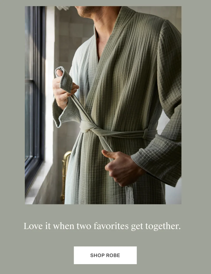 Cloud Cotton Robe now in Moss