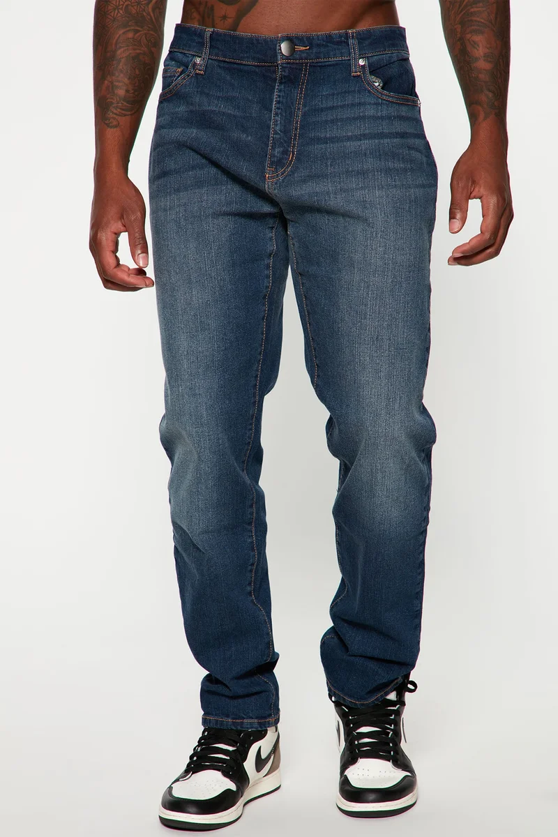 Image of Mike Straight Taper Jeans - Dark Wash