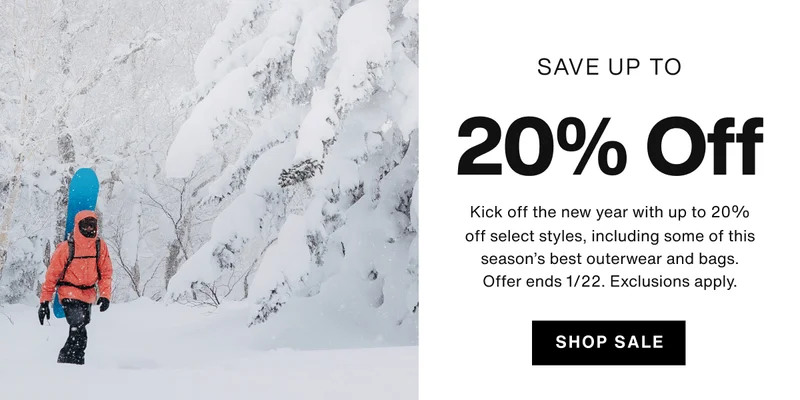 Save Up to 20% Off Select Styles Until 1/22