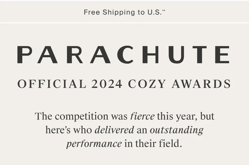Parachute official 2024 cozy awards