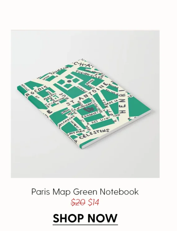 PARIS MAP GREEN Notebook