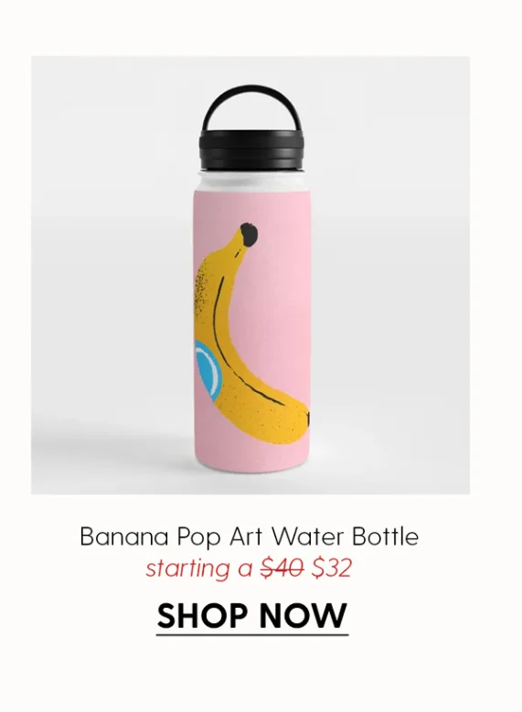 Banana Pop Art Water Bottle
