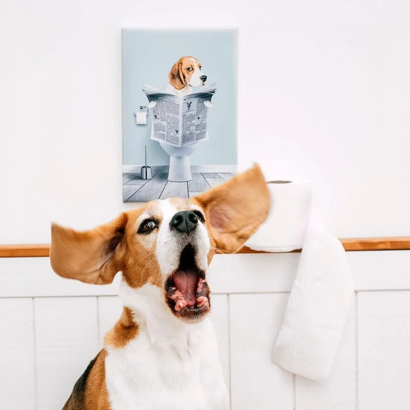 Image of Restroom Pet Portrait - Custom Pet Art