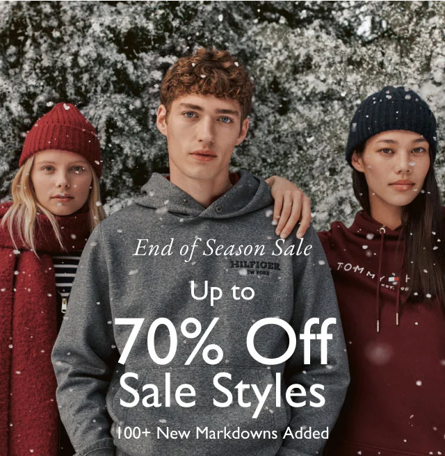 End of season sale Up to 70% off sale styles 100+ new markdowns added