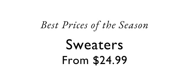 Sweaters from at $29.99