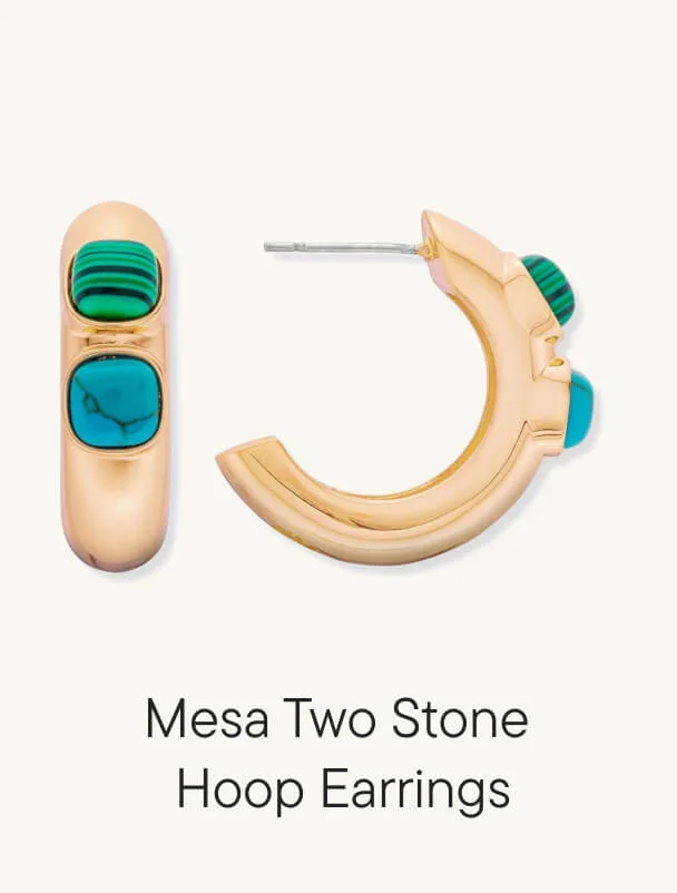 Mesa Two Stone Hoop Earrings