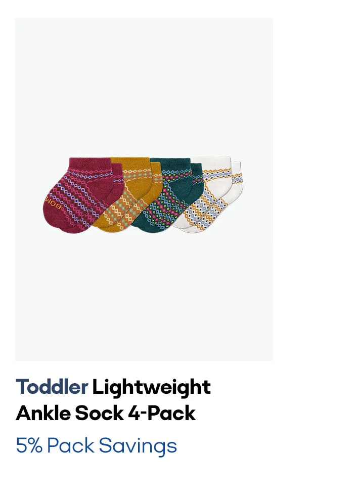 Toddler Lightweight Ankle Sock 4-Pack