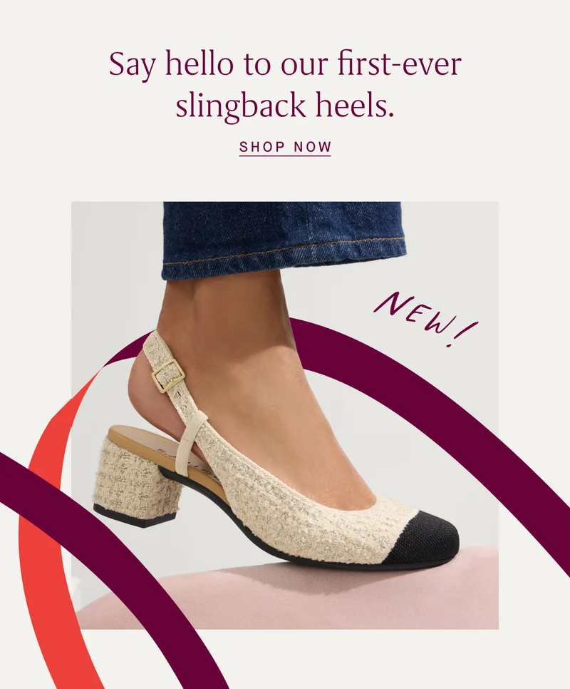 Say hello to our first-ever slingback heels. SHOP NOW