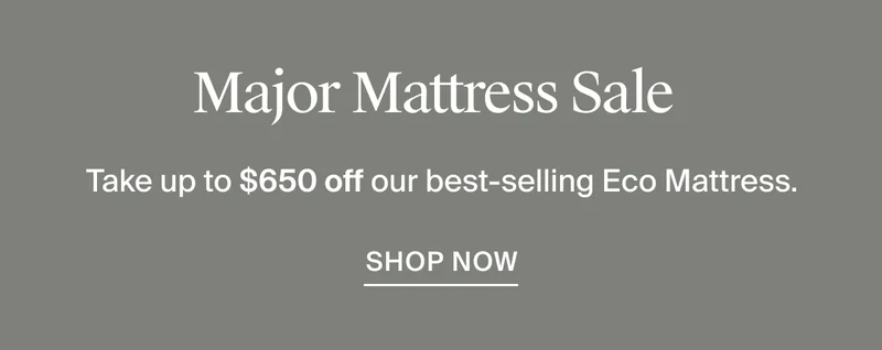 Major mattress sale, take up to $650 off our best-selling Eco Mattress