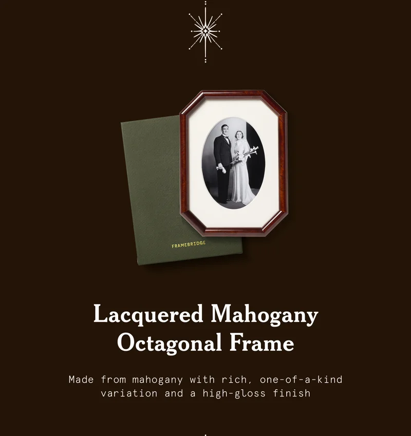 Lacquered Mahogany Octagonal Frame