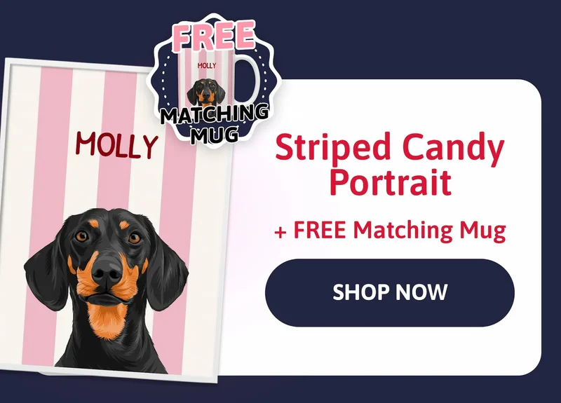 Striped Candy Portrait + FREE Matching Mug