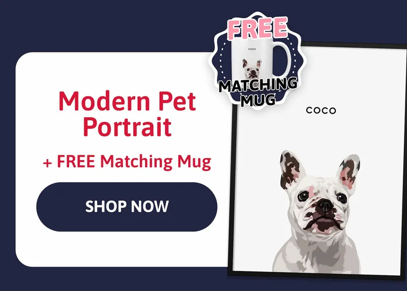 Modern Pet Portrait + FREE Matching Mug
