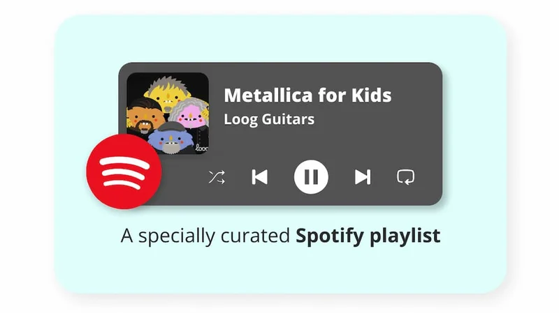 A specially curated Spotify playlist Metallica for kids
