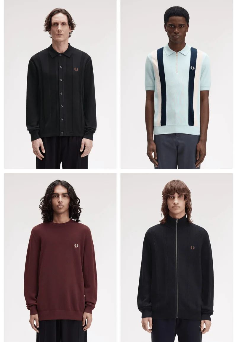 A selection of Fred Perry Knitwear