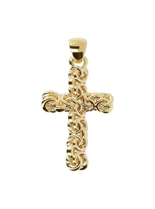 Oro Nuovo Polished Byzantine Cross Pendant, 14K