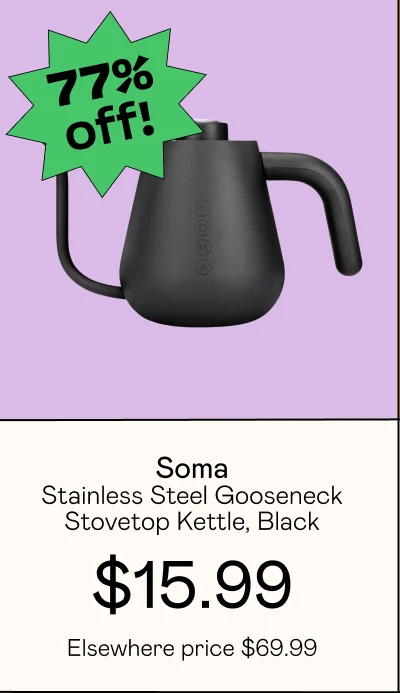 Stainless Steel Gooseneck Stovetop Kettle, Black