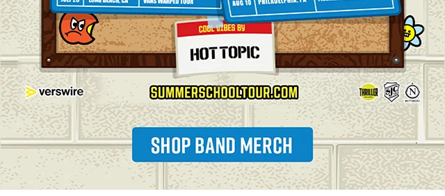 Hot Topic and Summer School 2025. Shop Band Merch