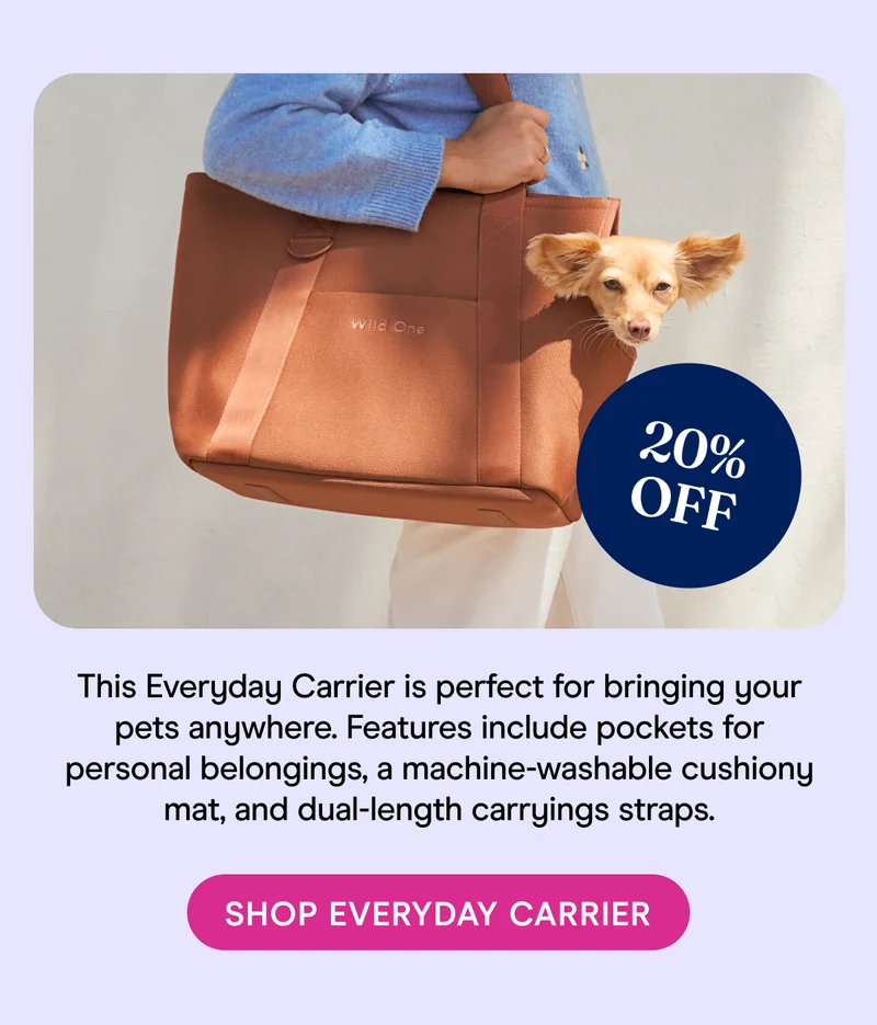 20% OFF. This Everyday Carrier is perfect for bringing your pets anywhere. Features include pockets for personal belongings, a machine-washable cushiony mat, and dual-length carryings straps.
