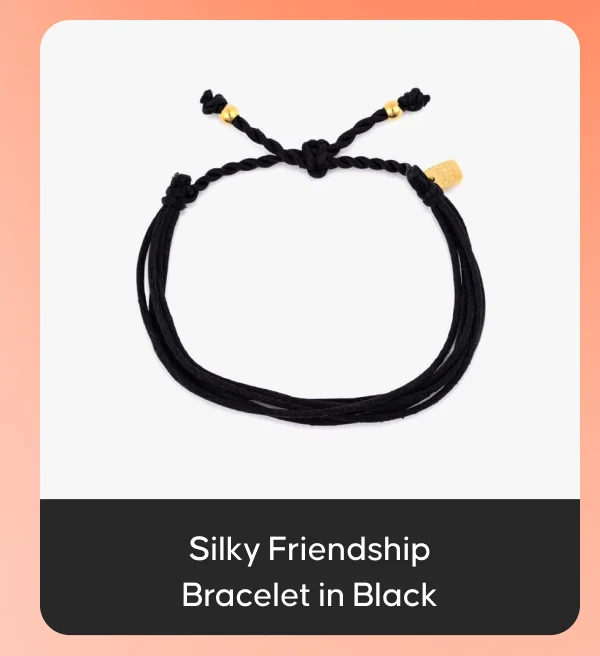 Silky Friendship Bracelet in Black