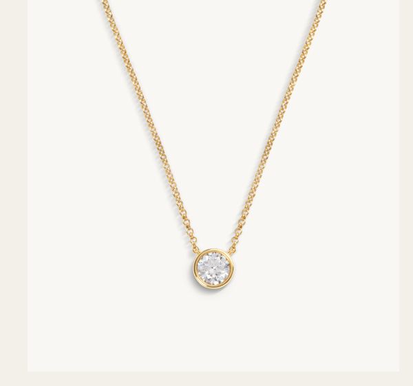 Round Diamond Bezel Set Pendant