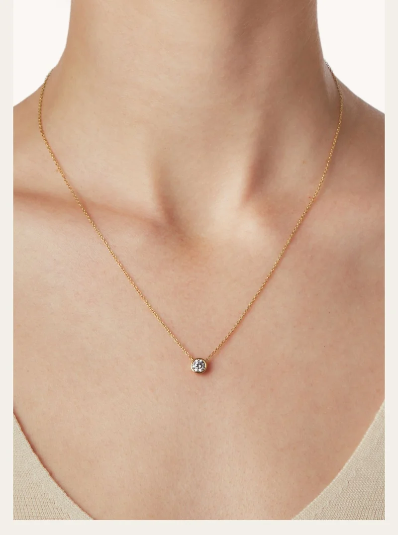 Round Diamond Bezel Set Pendant