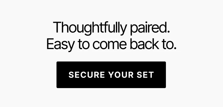 Thoughtfully paired. Easy to come back to.