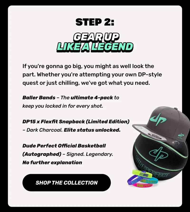 Step 2 | Get Up Like A Legend | If you're gonna go big, you might as well look the part. Whether you're attempting your own DP-style quest or just chilling, we’ve got what you need. | CTA: Shop the collection