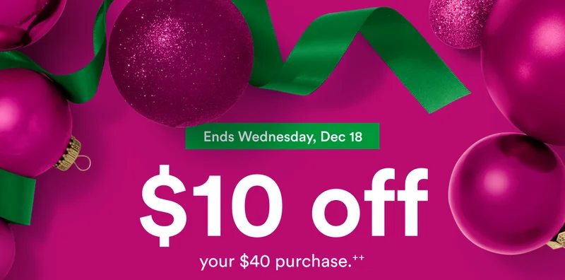 $10 off your qualifying $40 purchase