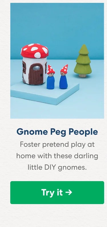 Gnome Peg People: foster pretend play at home with these darling little DIY gnomes. Gnome Peg People: foster pretend play at home with these darling little DIY gnomes.