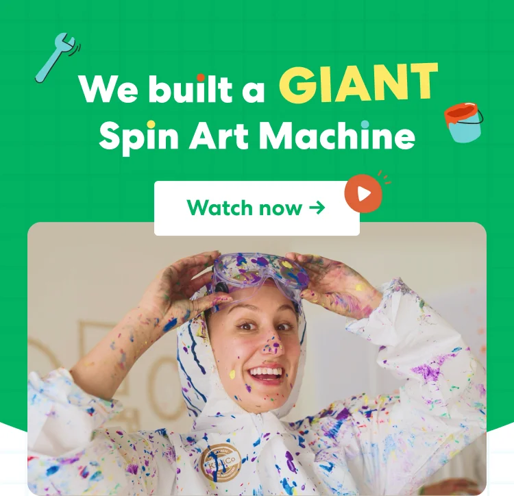 We built a GIANT Spin Art Machine! Watch now. We built a GIANT Spin Art Machine! Watch now.