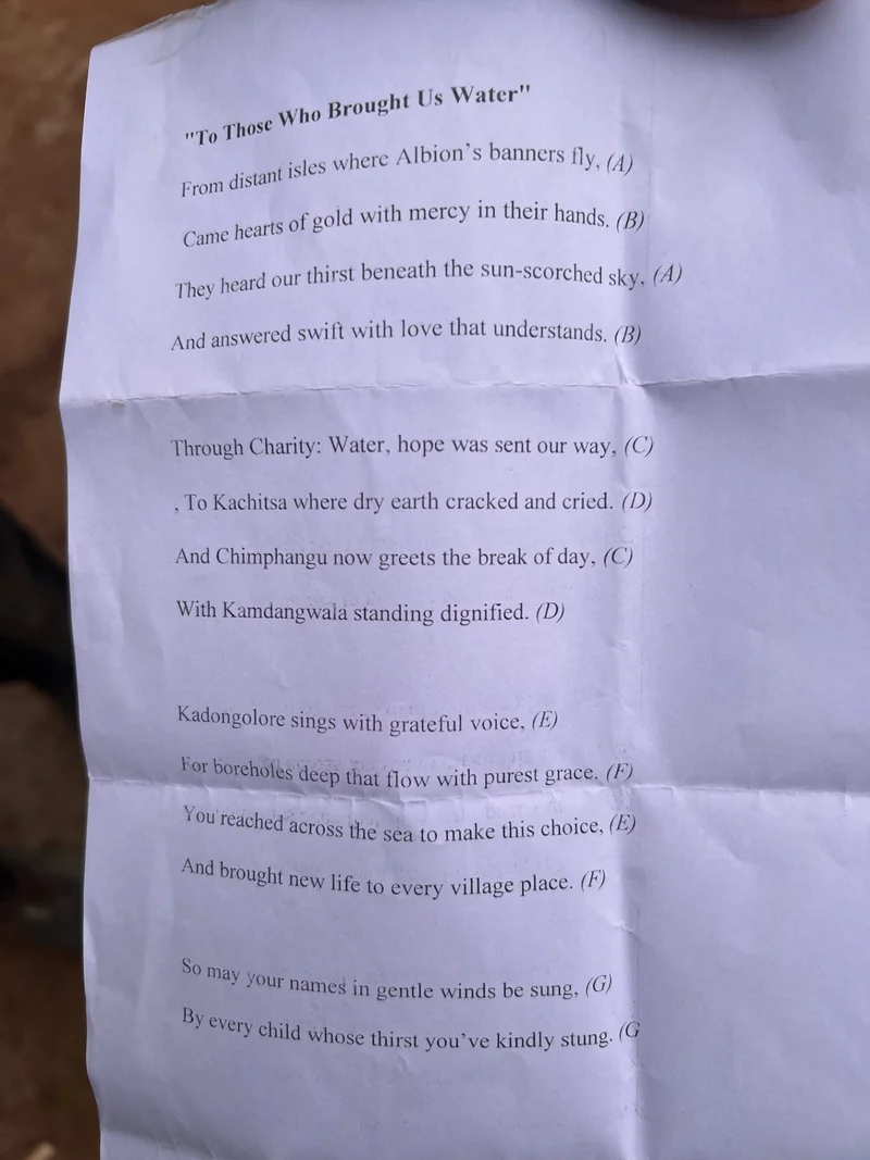 A photo of Samuel's poem